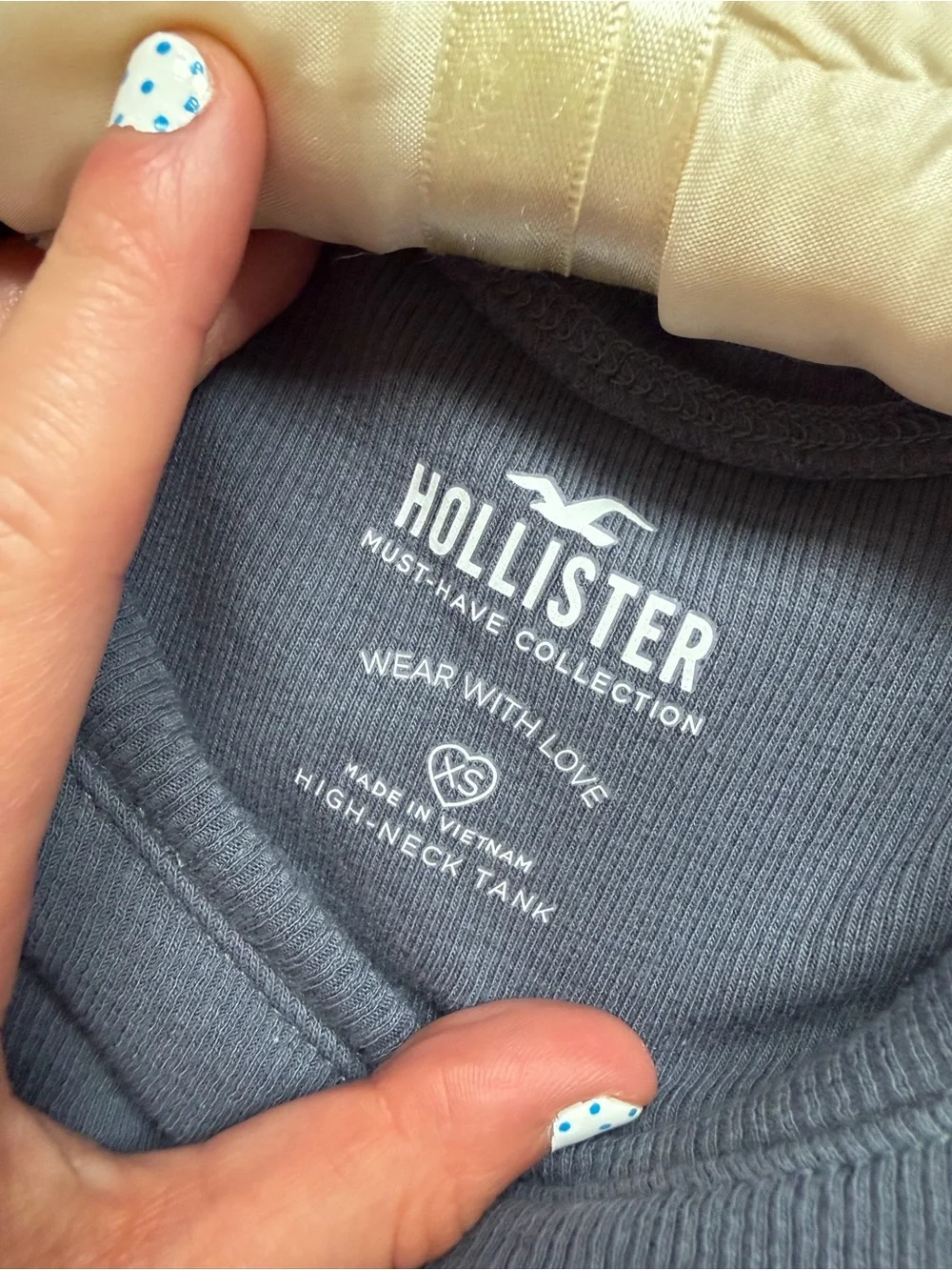 HOLLISTER - Dusty Blue Ribbed Tank Top - Picture 4 of 4